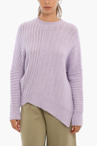 Wool Blend Asymmetric Crewneck Sweater