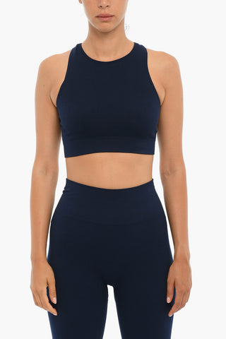 Logo Print Sleeveless Cropped Top
