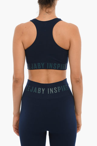 Logo Print Sleeveless Cropped Top