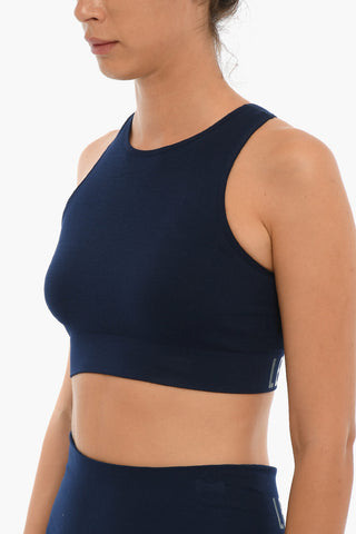 Logo Print Sleeveless Cropped Top