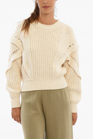 Crewneck Jumper With Details On Sleeves