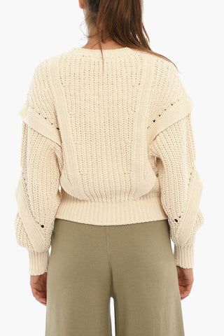 Crewneck Jumper With Details On Sleeves