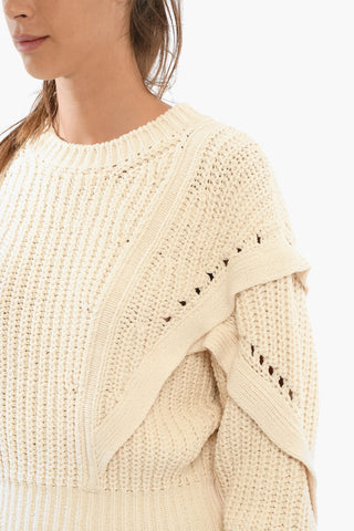 Crewneck Jumper With Details On Sleeves