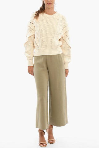 Crewneck Jumper With Details On Sleeves