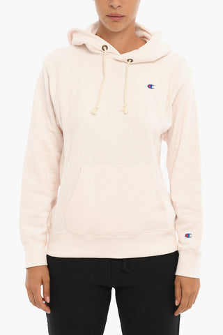 Felpa Con Cappuccio In Cotone Garzato Con Logo Ricamato