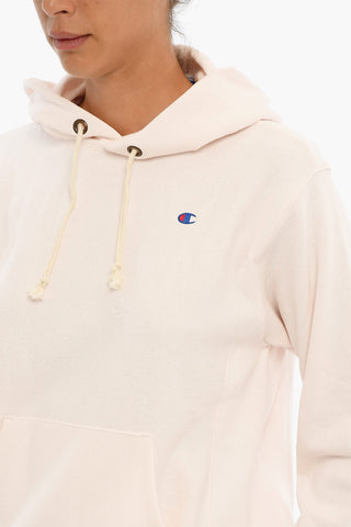Felpa Con Cappuccio In Cotone Garzato Con Logo Ricamato