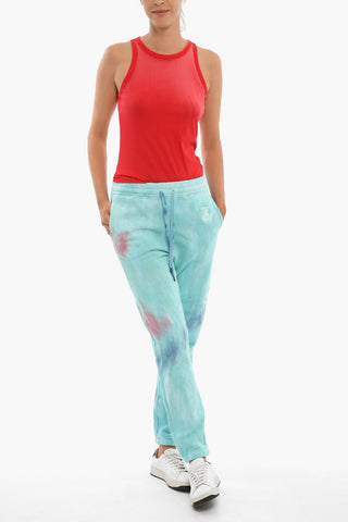 Tie Dye Printed Joggers Embelished with Rhinestones
