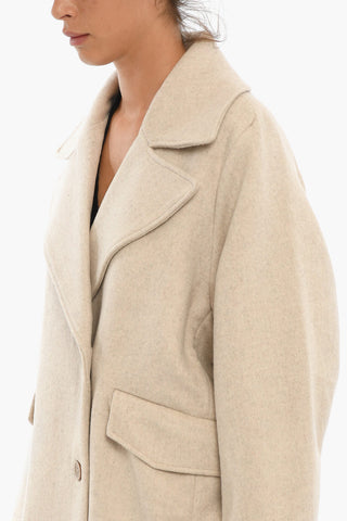 Flap Pockets Wool Blend HUNDER Double Breasted Coat