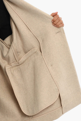 Flap Pockets Wool Blend HUNDER Double Breasted Coat