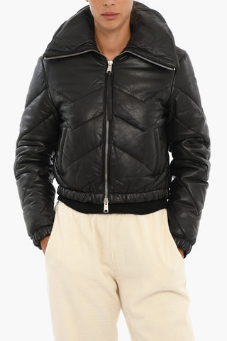 Piumino Cropped PAISLEE In pelle