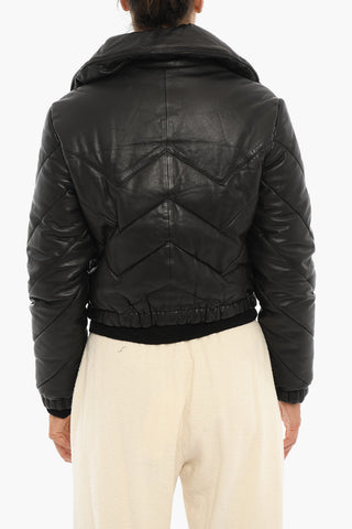 Piumino Cropped PAISLEE In pelle