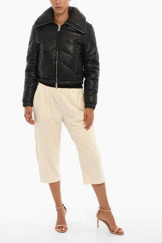 Piumino Cropped PAISLEE In pelle