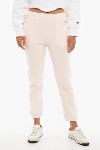Joggers In Cotone Garzato Con Logo ricamato E Coulisse