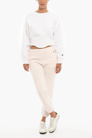 Joggers In Cotone Garzato Con Logo ricamato E Coulisse