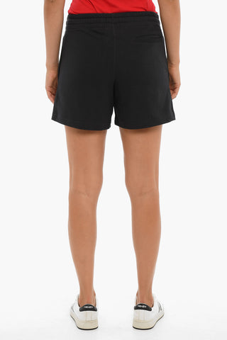 Embroidered Logo Brushed Cotton Shorts