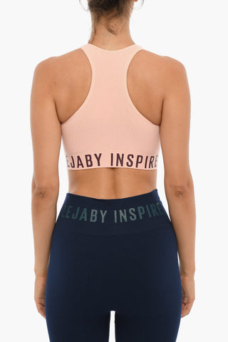 Logo Print Sleeveless Cropped Top
