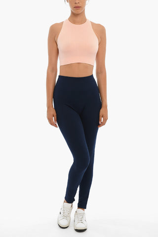 Logo Print Sleeveless Cropped Top