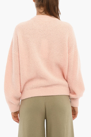 Zipped Wool Blend Cardigan
