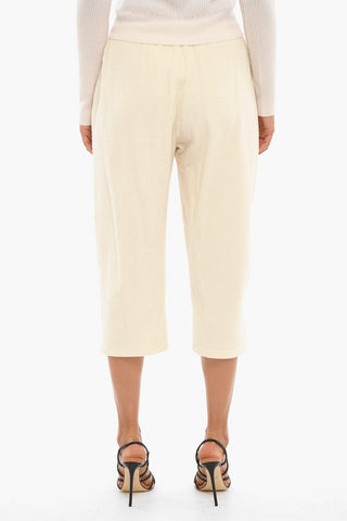 Cropped Pants With Stretchy Waist