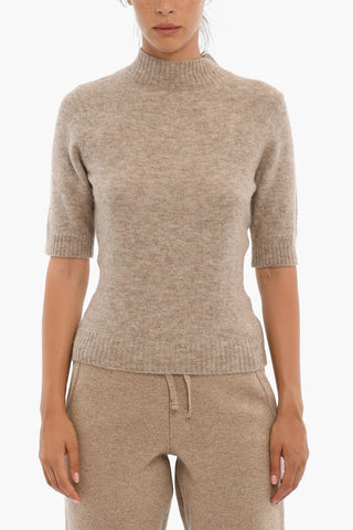 3/4 Sleeved High-neck Pullover