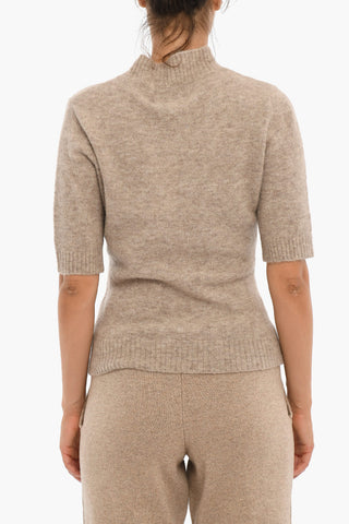 3/4 Sleeved High-neck Pullover