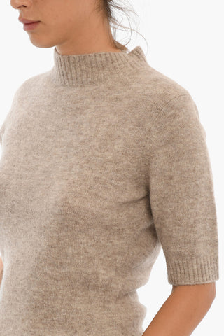3/4 Sleeved High-neck Pullover