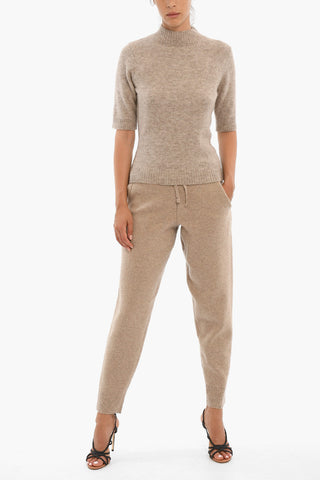 3/4 Sleeved High-neck Pullover