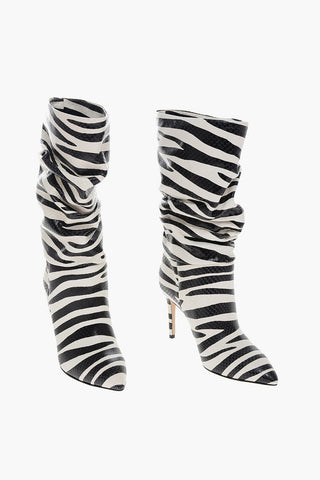 Stivali SLOUCHY in Pelle Effetto Pitone Motivo Animalier 8.5cm