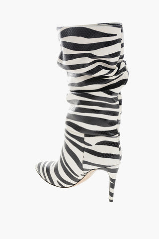 Stivali SLOUCHY in Pelle Effetto Pitone Motivo Animalier 8.5cm