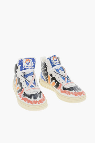 MARNI Marker Effect Leather High-Top Sneakers