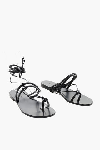 Leather Lace-up TERENZIA Thong Sandals