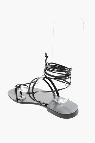 Leather Lace-up TERENZIA Thong Sandals