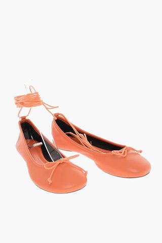 Leather ANNABELLE Ballet Flats with Ankle Laces