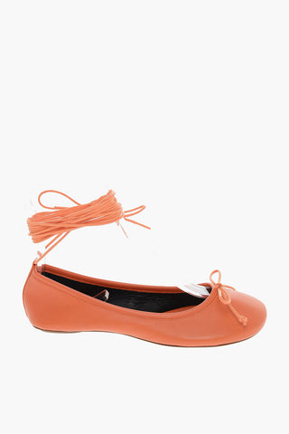 Leather ANNABELLE Ballet Flats with Ankle Laces