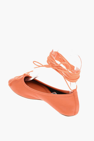 Leather ANNABELLE Ballet Flats with Ankle Laces