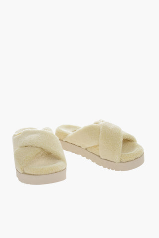Textured Terry FUZZ SUGAR Sandals with Crossed Straps