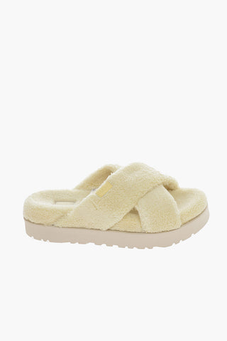 Textured Terry FUZZ SUGAR Sandals with Crossed Straps