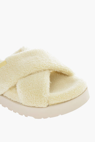 Textured Terry FUZZ SUGAR Sandals with Crossed Straps