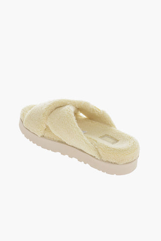Textured Terry FUZZ SUGAR Sandals with Crossed Straps