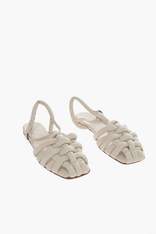 Leather CABERSA Ankle- Strap Sandals with Brided Design