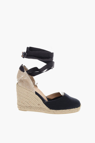 Fabric T.090 CARINA Lace-Up Espadrillas with Juta Wedge 9,5cm