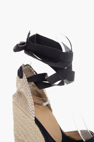 Fabric T.090 CARINA Lace-Up Espadrillas with Juta Wedge 9,5cm