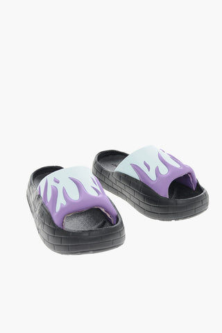 Slides NYU con Motivo Fiamme e Platform 4.5cm