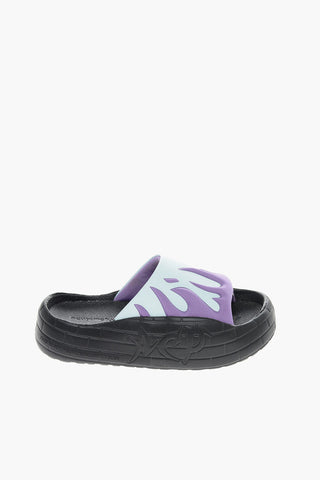 Slides NYU con Motivo Fiamme e Platform 4.5cm