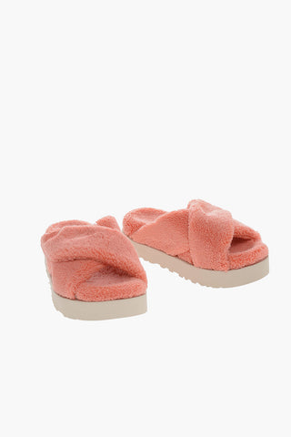 Textured Terry FUZZ SUGAR Sandals with Crossed Straps 