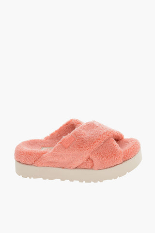 Textured Terry FUZZ SUGAR Sandals with Crossed Straps 