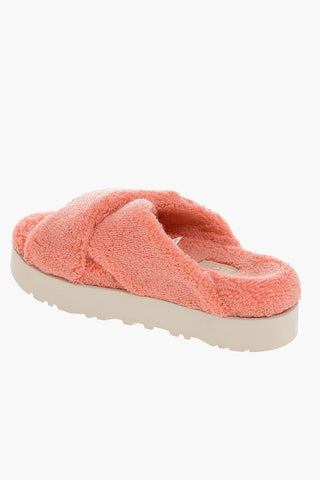 Textured Terry FUZZ SUGAR Sandals with Crossed Straps 