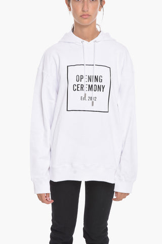 Brushed Cotton Hoodie with Printed Contrasting Logo
