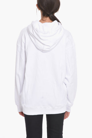 Brushed Cotton Hoodie with Printed Contrasting Logo