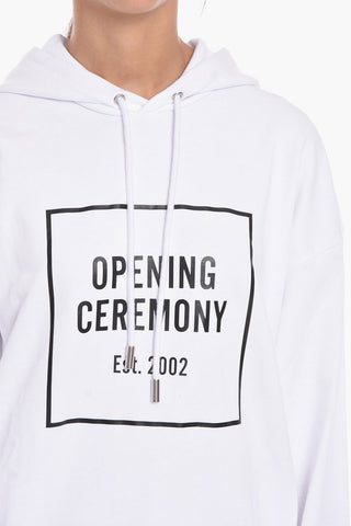 Brushed Cotton Hoodie with Printed Contrasting Logo